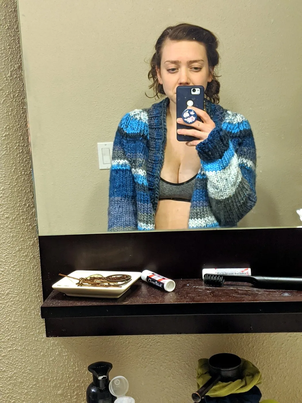 Teal Striped Cardigan