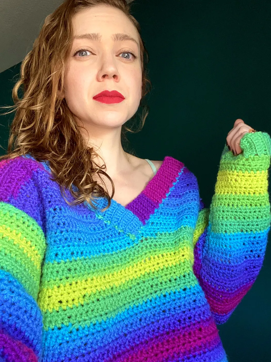 Rainbow V-Neck Sweater