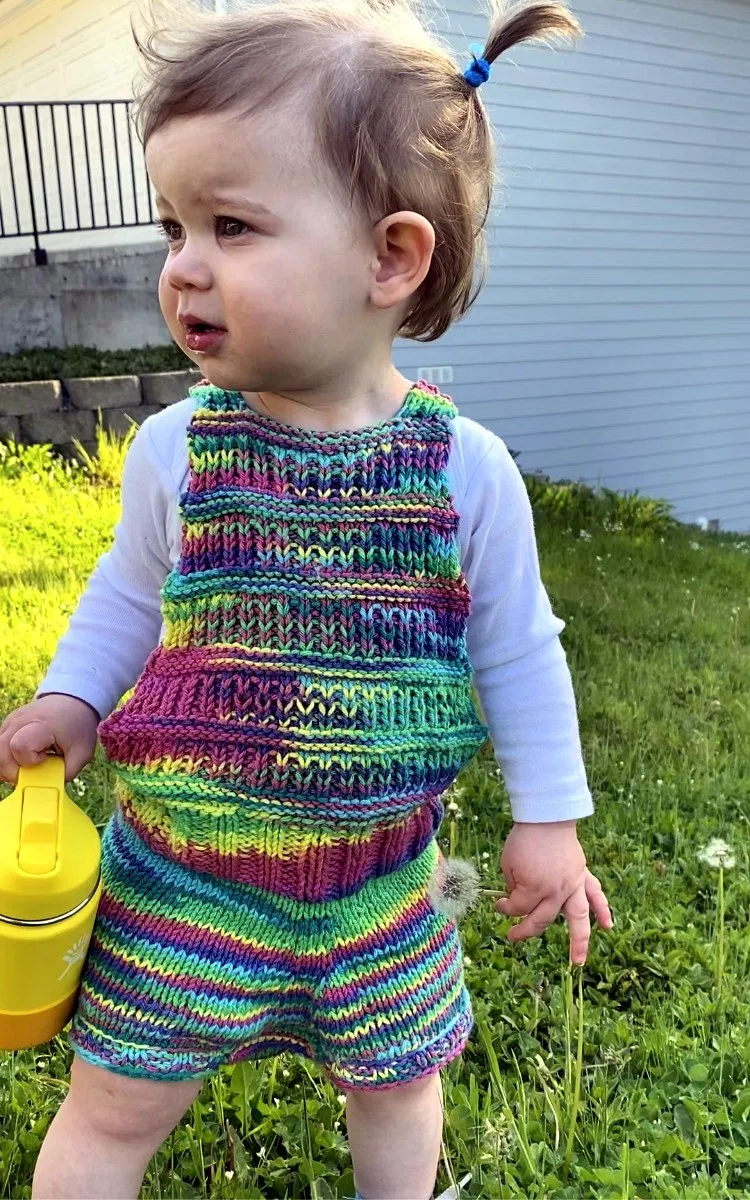 Rainbow Knit Romper